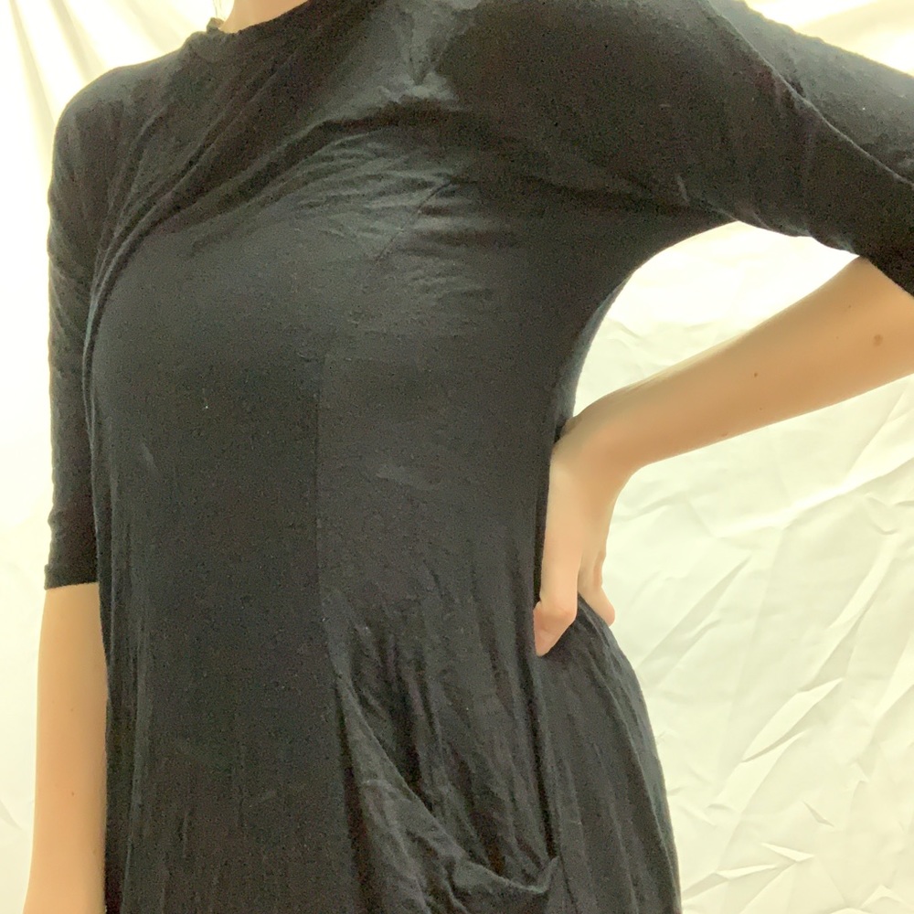 Roolee Black 3/4 Length Dress with Pockets